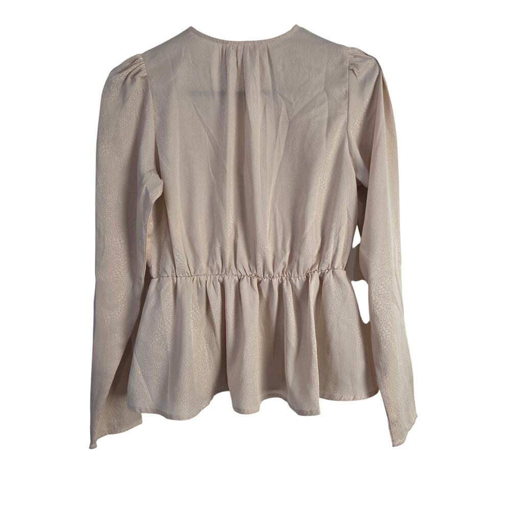 Aware By Vero Moda Coquette Blouse XS‎ Womens Pink Coquette Long Sleeve V Neck - Picture 5 of 5